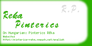 reka pinterics business card