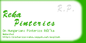 reka pinterics business card